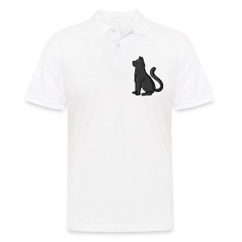 Schwarze Katze - Männer Poloshirt - Weiß - Vorne - Kai (181cm)