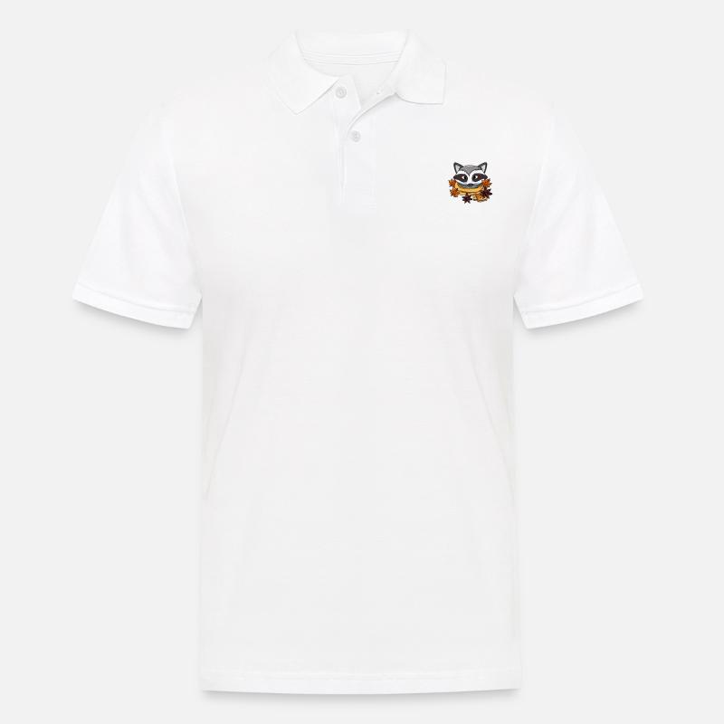 Waschbär - Männer Poloshirt - Weiß