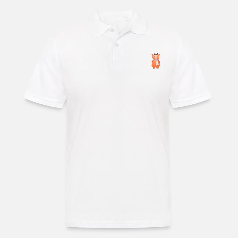 Süßer Hirsch Brusttasche - Männer Poloshirt - Weiß