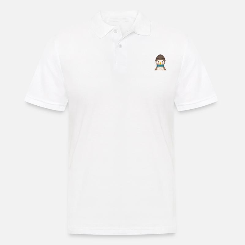 Pinguin Brusttasche - Männer Poloshirt - Weiß