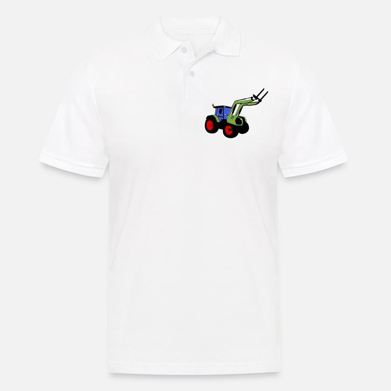 traktor, Bulldog, Frontlader, Bauer - Männer Poloshirt - Weiß