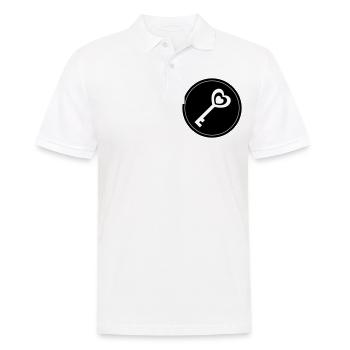 Cercle de mariage cœur clé - Polo Homme - blanc - Devant - Kai (181cm)