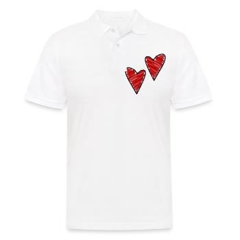herzen symbol liebe - Männer Poloshirt - Weiß - Vorne - Kai (181cm)