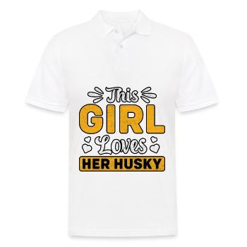 This girl loves her husky - Men's Polo Shirt - white - Front - Kai (181cm)