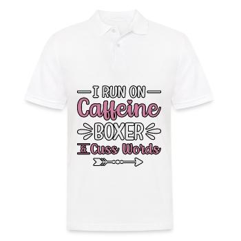 I run on caffeine boxer cuss words - Men's Polo Shirt - white - Front - Kai (181cm)