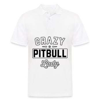 Crazy Pitbull Lady - Polo Homme - blanc - Devant - Kai (181cm)