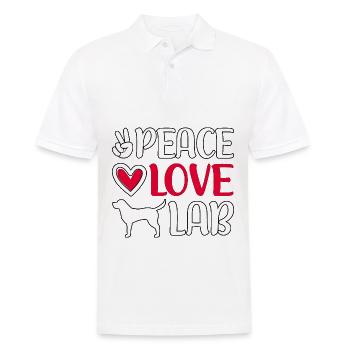 Peace Love Lab - Men's Polo Shirt - white - Front - Kai (181cm)