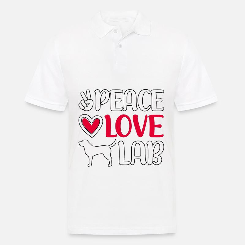 peace love lab - Männer Poloshirt - Weiß