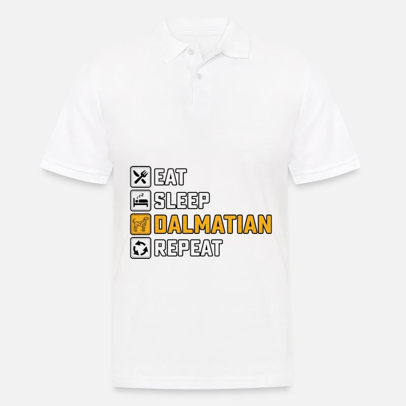 Eat sleep dalmatian repeat - Männer Poloshirt - Weiß