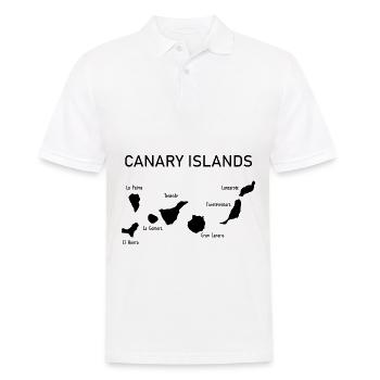 Îles Canaries Carte Kanarische Inseln Karte - Polo Homme - blanc - Devant - Kai (181cm)