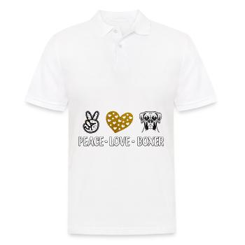 Peace Love Boxer - Polo Homme - blanc - Devant - Kai (181cm)