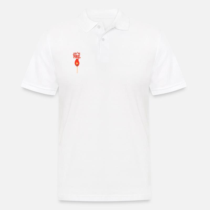 Keep The Fire - Männer Poloshirt - Weiß