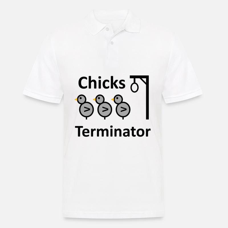 Chicks Terminator - Männer Poloshirt - Weiß