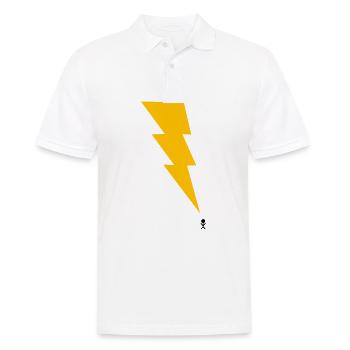 Thunderstorm - Lightning - Lightning - Stick Figure 1 - Men's Polo Shirt - white - Front - Kai (181cm)
