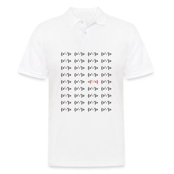 PC - Nerd -Tastatur - Emoticon - Emoji - Chat - 4 - Männer Poloshirt - Weiß - Vorne - Kai (181cm)