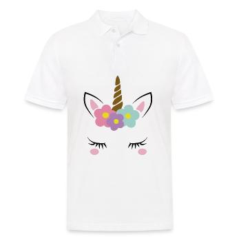 Einhorn Märchen Geschenk - Männer Poloshirt - Weiß - Vorne - Kai (181cm)