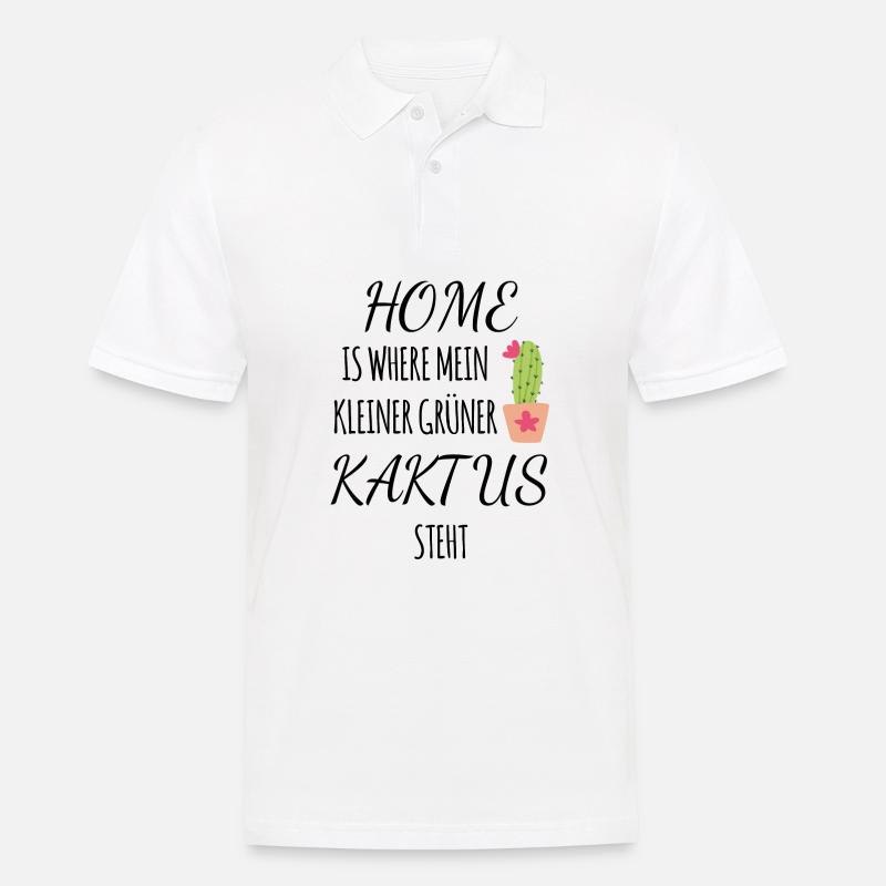 kaktus Home Spruch - Männer Poloshirt - Weiß