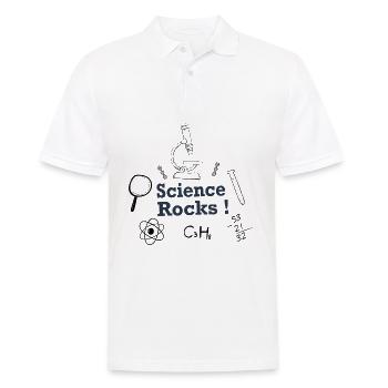 Science Rocks Wissenschaft - Männer Poloshirt - Weiß - Vorne - Kai (181cm)