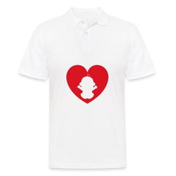 Cadeau de silhouette bébé coeur d'amour - Polo Homme - blanc - Devant - Kai (181cm)
