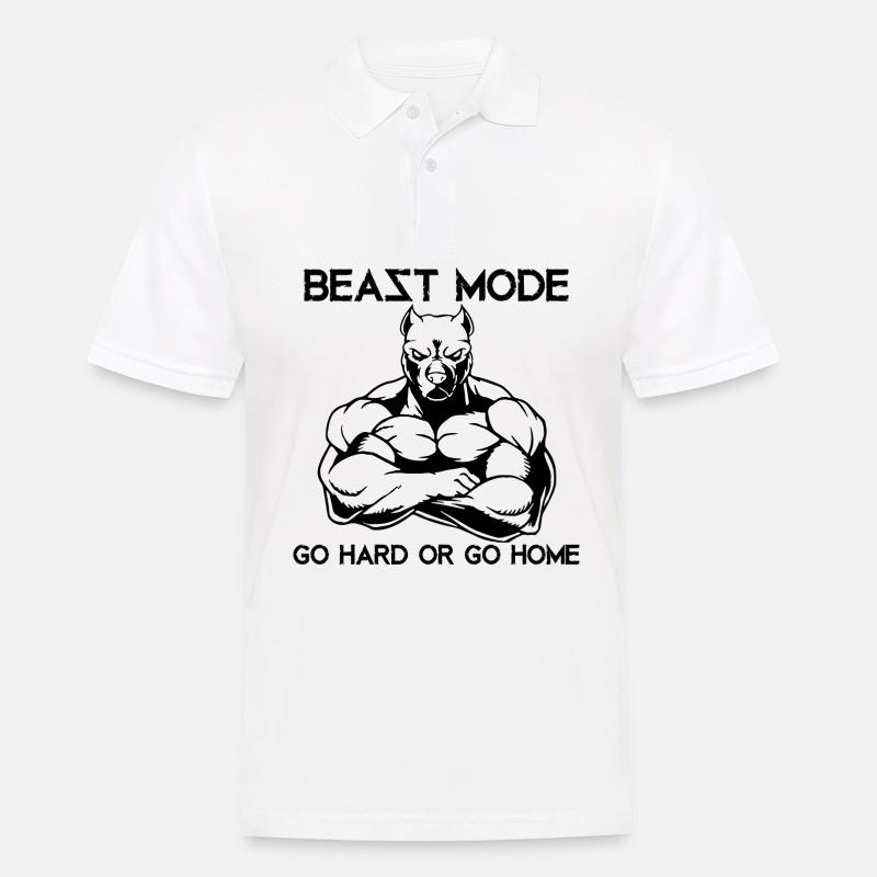 Beast Mode Pitbull GYM Geschenk - Männer Poloshirt - Weiß
