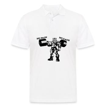 No Pain No Gain Geschenk - Männer Poloshirt - Weiß - Vorne - Kai (181cm)