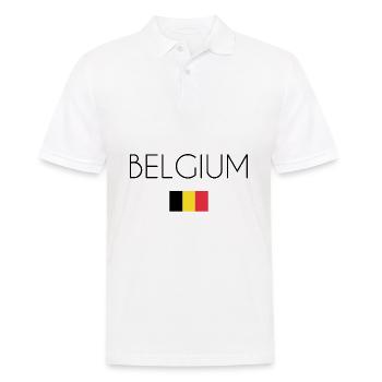Drapeau Belgique drapeau national cadeau - Polo Homme - blanc - Devant - Kai (181cm)
