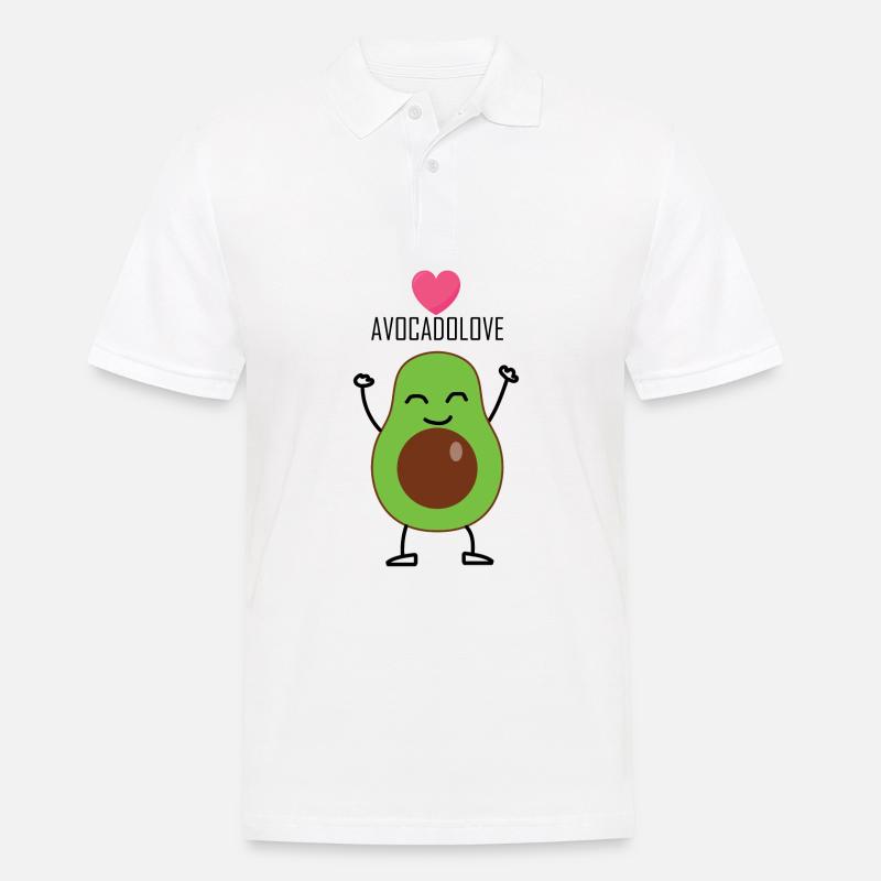 Avocado Love mit Herz Geschenk - Männer Poloshirt - Weiß