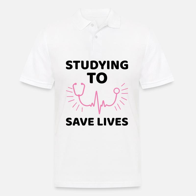 Student Uni Medizin Spruch Geschenk - Männer Poloshirt - Weiß
