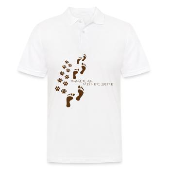 Hunde Pfote Zusammhalt Spruch Geschenk - Männer Poloshirt - Weiß - Vorne - Kai (181cm)