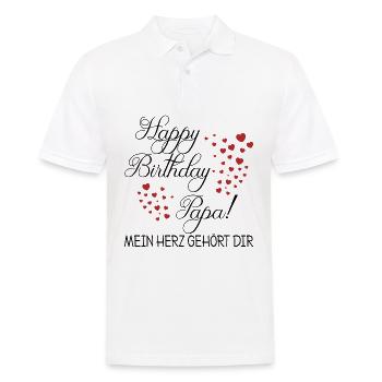 Geburtstag Papa Liebe Herz Spruch Geschenk - Männer Poloshirt - Weiß - Vorne - Kai (181cm)