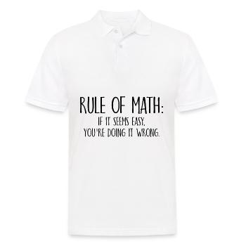 Rule of Math Math School Student Gift - Men's Polo Shirt - white - Front - Kai (181cm)