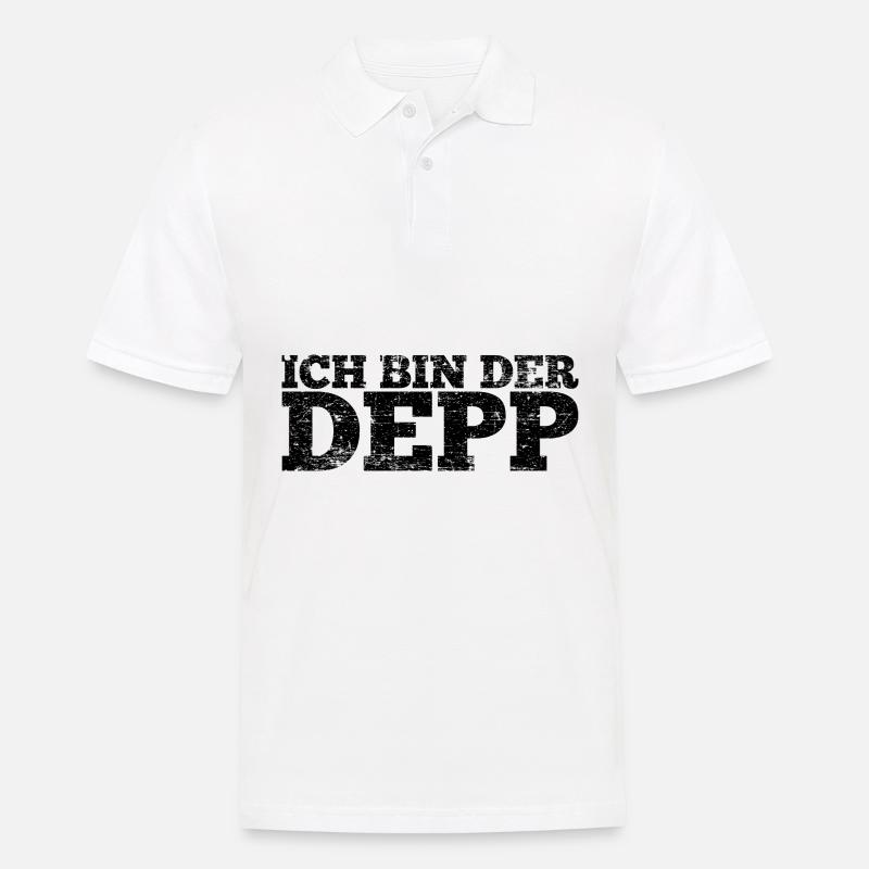 Depp Party Spruch Geschenk - Männer Poloshirt - Weiß