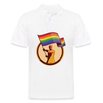 Cadeau de fierté lgbt - Polo Homme - blanc - Devant - Kai (181cm)