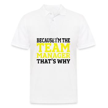 Parce que je suis le chef d'équipe c'est pourquoi cadeau - Polo Homme - blanc - Devant - Kai (181cm)