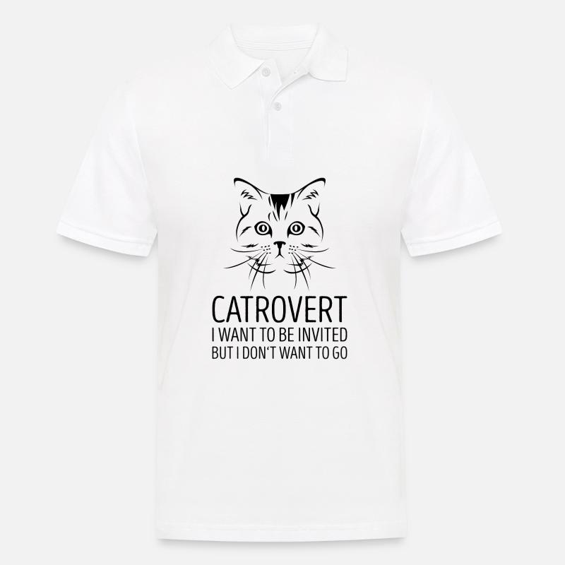 Catrovert Cat Introvert Geschenk - Männer Poloshirt - Weiß