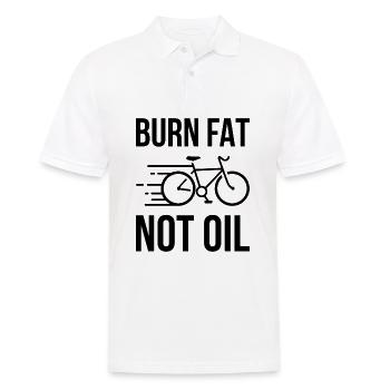 Cadeau de protection de l'environnement de bicyclette Burn Fat Not Oil - Polo Homme - blanc - Devant - Kai (181cm)