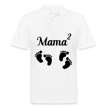 Mama zum Quadrat Twins Zwillinge Geschenk - Männer Poloshirt - Weiß - Vorne - Kai (181cm)