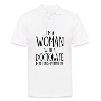 I'm a Woman with a Doctorate Phd Abschluss - Polo Homme - blanc - Devant - Kai (181cm)