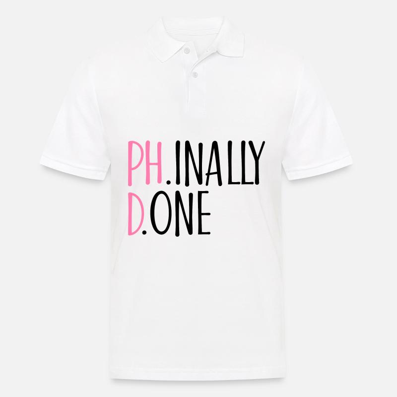 Phinally Done Phd Abschluss Geschenk - Männer Poloshirt - Weiß