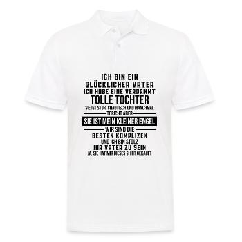 Gluecklicher Vater einer Tochter Vatertag Geschenk - Männer Poloshirt - Weiß - Vorne - Kai (181cm)