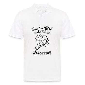 Juste une fille qui aime le cadeau végétalien au brocoli - Polo Homme - blanc - Devant - Kai (181cm)