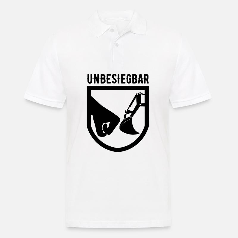 Unbesiegbar Bagger Baggerfahrer Geschenk - Männer Poloshirt - Weiß