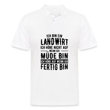 Ich höre nicht auf wenn ich Müde bin Landwirt - Männer Poloshirt - Weiß - Vorne - Kai (181cm)