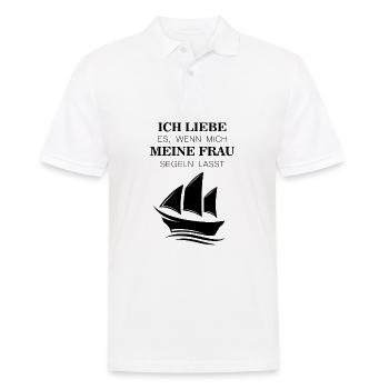 Ich liebe es wenn mich meine Frau Segeln lässt - Männer Poloshirt - Weiß - Vorne - Kai (181cm)