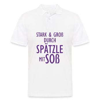 Stark und Groß durch Spätzle mit Soß Schwäbisch - Männer Poloshirt - Weiß - Vorne - Kai (181cm)