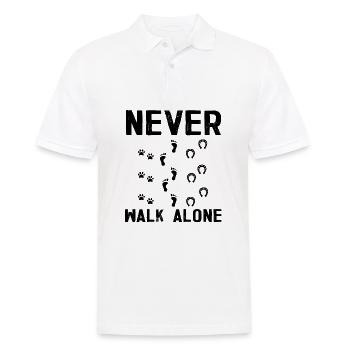 Never walk alone rider horse cat dog gift - Men's Polo Shirt - white - Front - Kai (181cm)