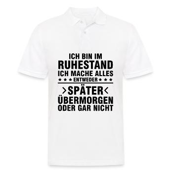 Ich bin im Ruhestand ich mache gar nichts Rente - Männer Poloshirt - Weiß - Vorne - Kai (181cm)