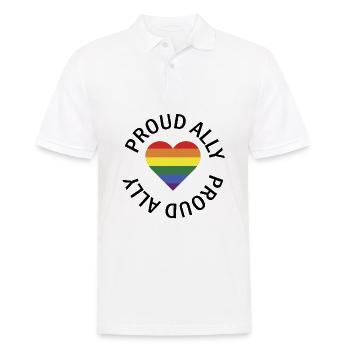 Proud Ally Herz lgbt Pride Month Geschenk - Männer Poloshirt - Weiß - Vorne - Kai (181cm)