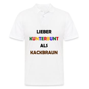 Lieber Kunterbunt als Kackbraun Anti Rassismus - Männer Poloshirt - Weiß - Vorne - Kai (181cm)