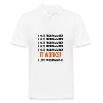 I hate programming It works I love programming - Männer Poloshirt - Weiß - Vorne - Kai (181cm)